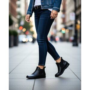 ECCO Black Leather Chelsea Ankle Boots Slip On EU 40 US 9–9.5